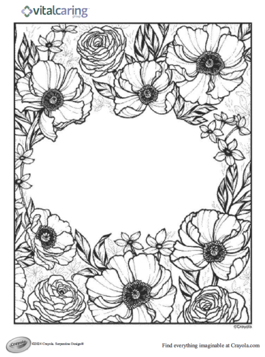 VitalCaring branded Crayola Coloring pages