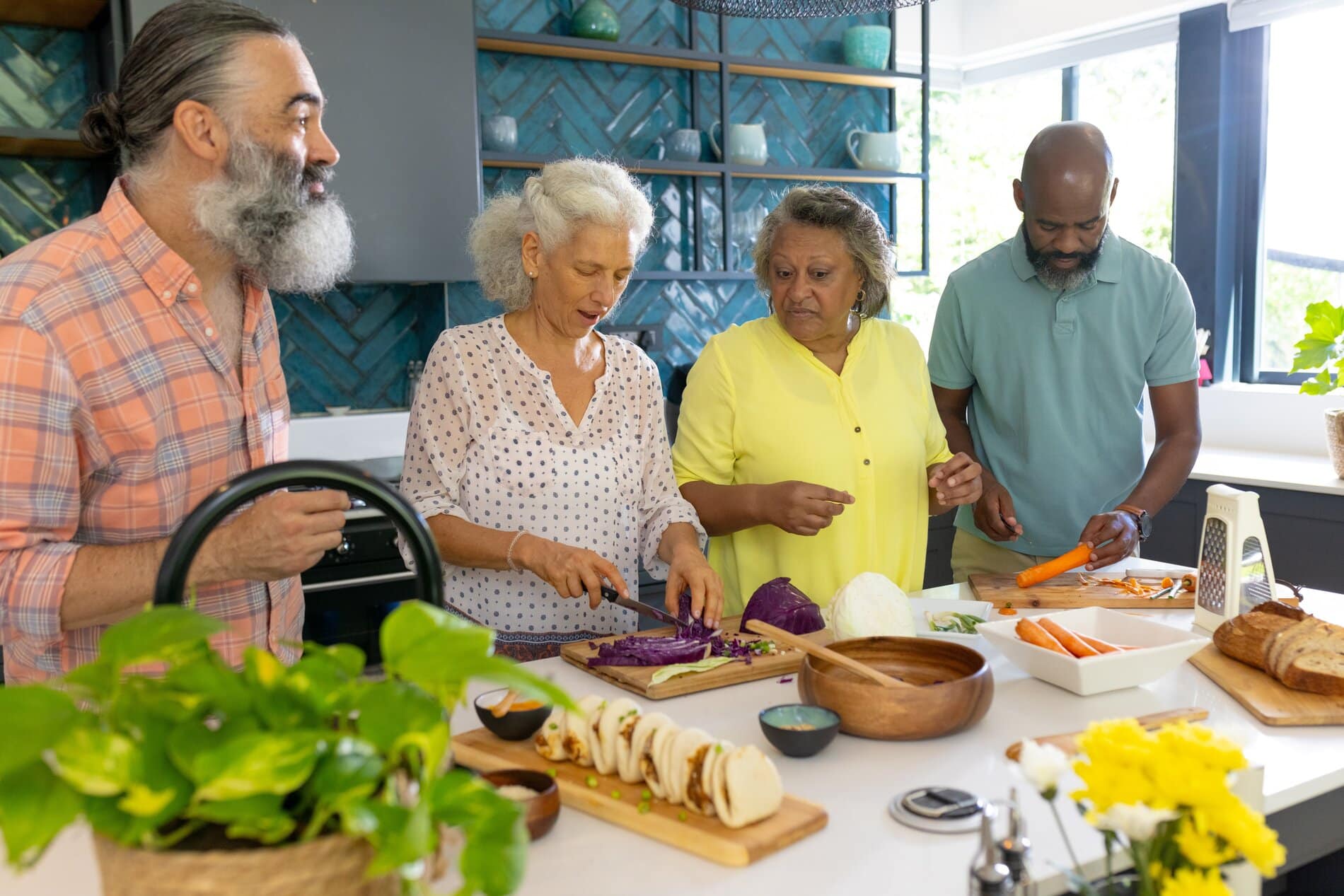 Healthy senior nutrition and meal preparation for aging adults.