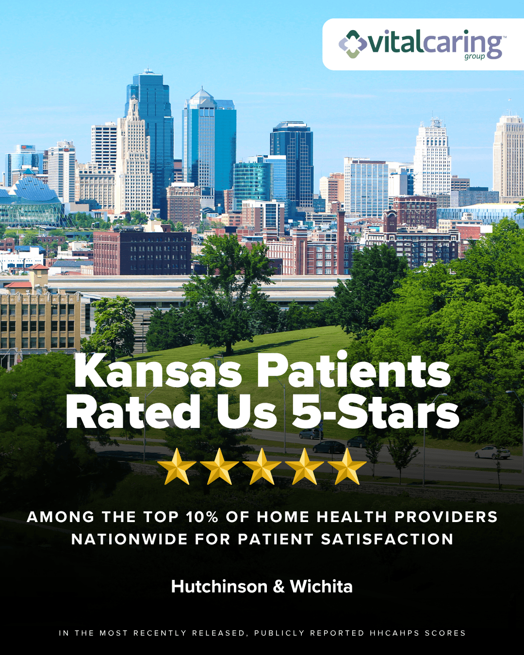 Kansas Patients Rate Us 5 Stars Kansas patients give VitalCaring 5-star ratings for home health services.