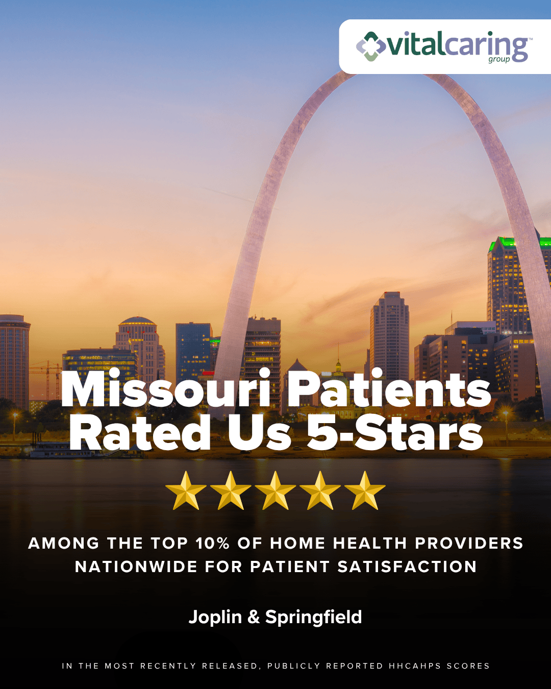 Missouri Patients Rate Us 5 Stars Missouri patients giving 5-star ratings for VitalCaring healthcare services.
