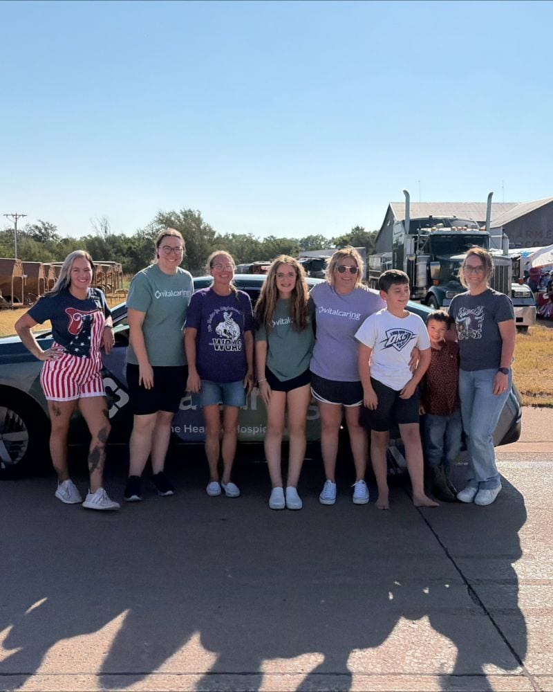 Group of people celebrating Labor Day outdoors in Elk City.