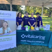 VitalCaring booth at Walk to End Alzheimer’s event in Tulsa.